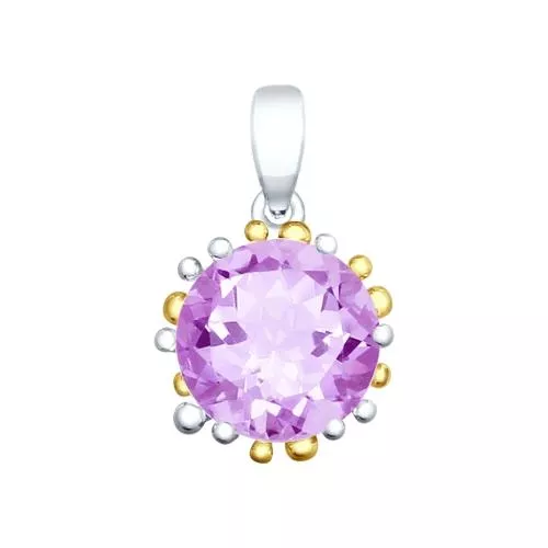 Подвеска из серебра с аметистом