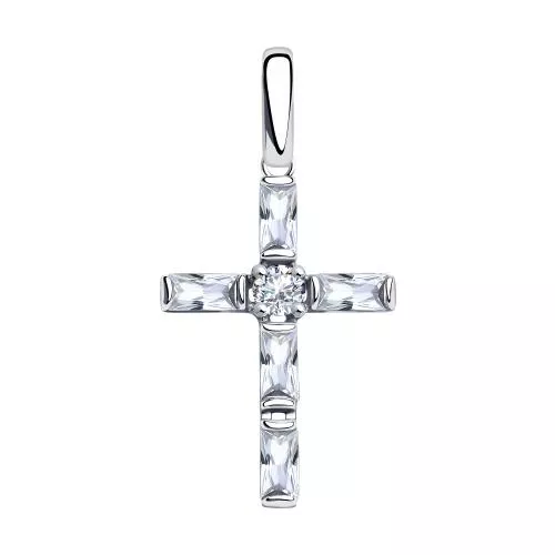 Подвеска из серебра с фианитами