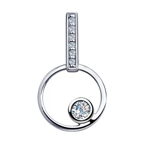 Подвеска из серебра с фианитами