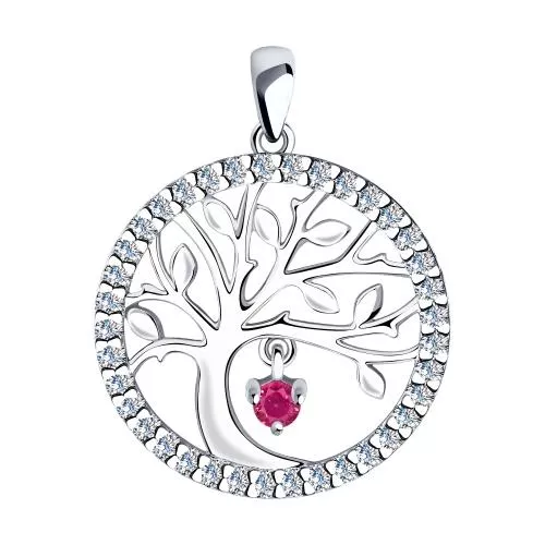 Подвеска из серебра с фианитами