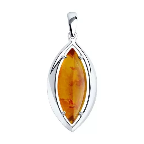 Подвеска из серебра с янтарём