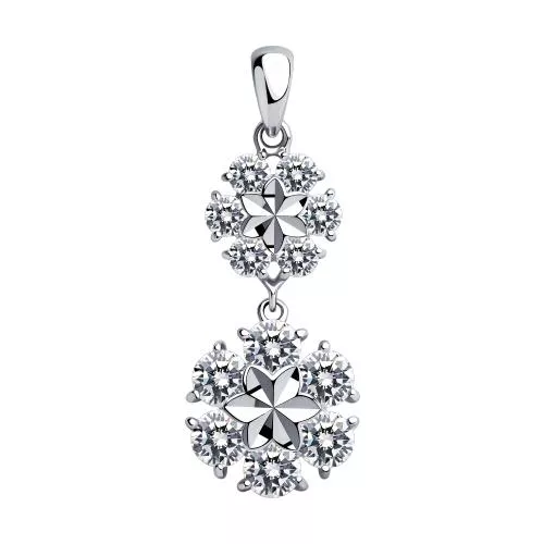 Подвеска из серебра с фианитами