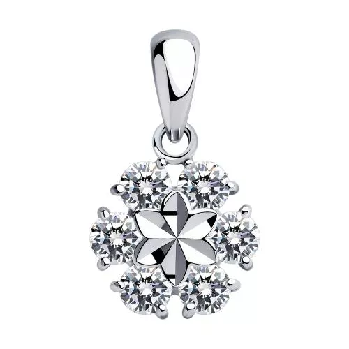 Подвеска из серебра с фианитами