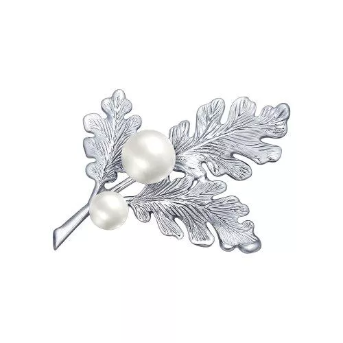 Брошь из серебра с жемчугом