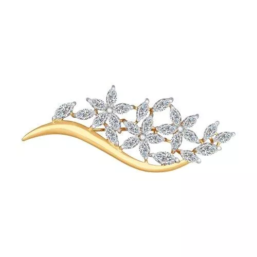 Брошь из серебра с фианитами