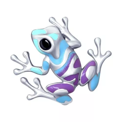 Серебряная брошь «Лягушка»