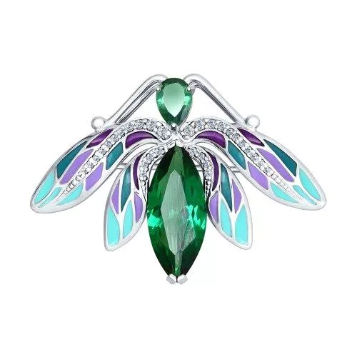 Брошь «Светлячок» с ситаллом