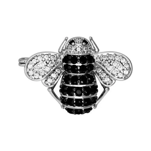 Брошь мошка из серебра с фианитами