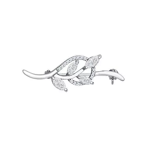 Брошь из серебра с фианитами