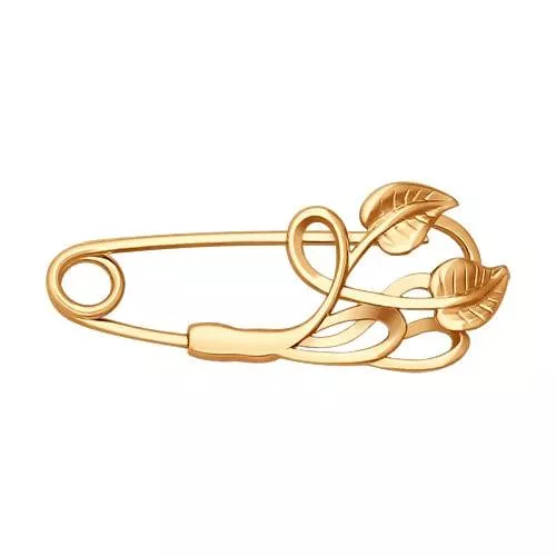 Позолоченная брошь- булавка