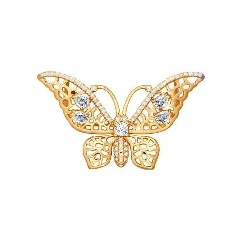 Позолоченная брошь «Бабочка»