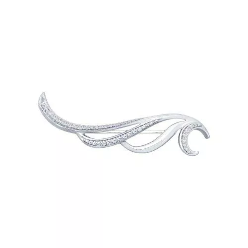 Брошь из серебра с фианитами