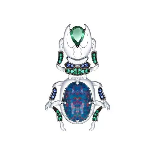 Брошь из серебра «Жук»