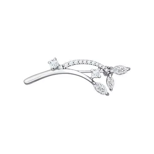 Брошь из серебра с фианитами