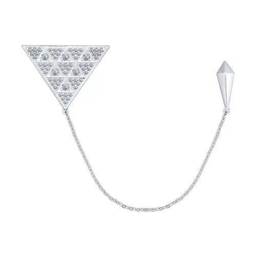 Брошь из серебра с фианитами