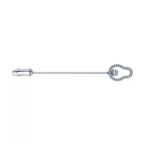 Брошь из серебра с фианитами