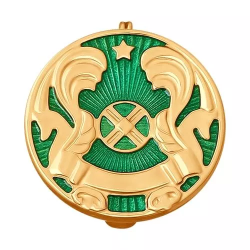 Брошь из золочёного серебра с эмалью