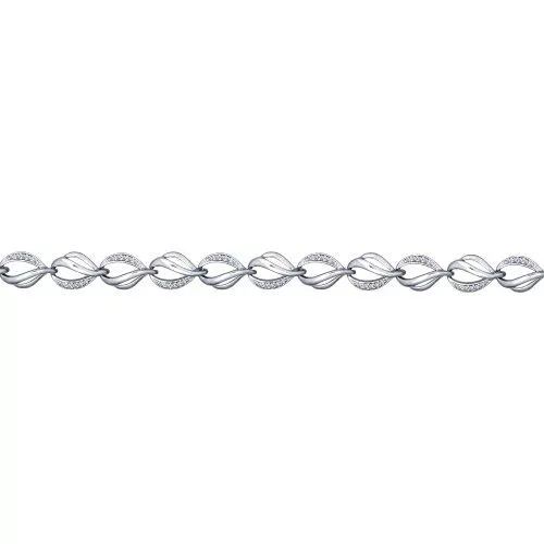 Браслет из серебра с фианитами