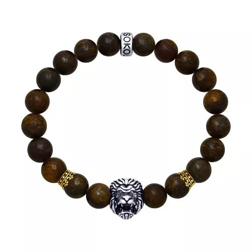 Браслет «Лев» с бронзитом