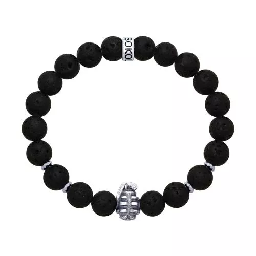 Браслет «Сокрушение» с вулканической лавой