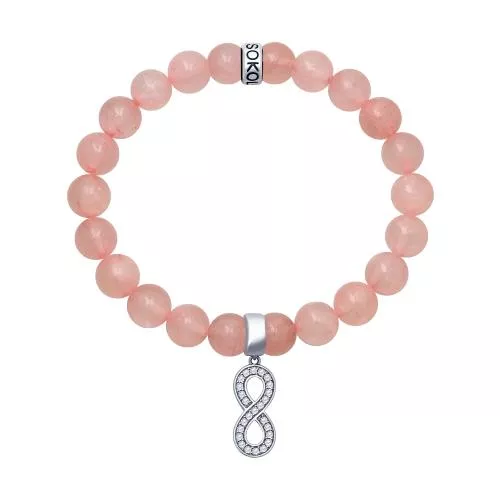 Браслет «Бесконечность» с кварцем и фианитами