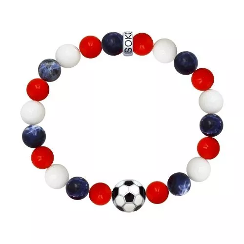 Браслет с кораллами, жадеитом и содалитами