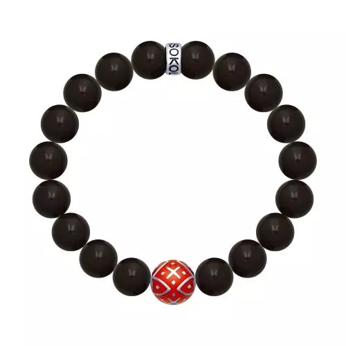 Браслет «Орнамент» с обсидианом