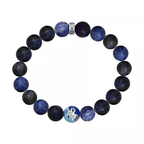 Браслет «Вода» с содалитом и фианитами