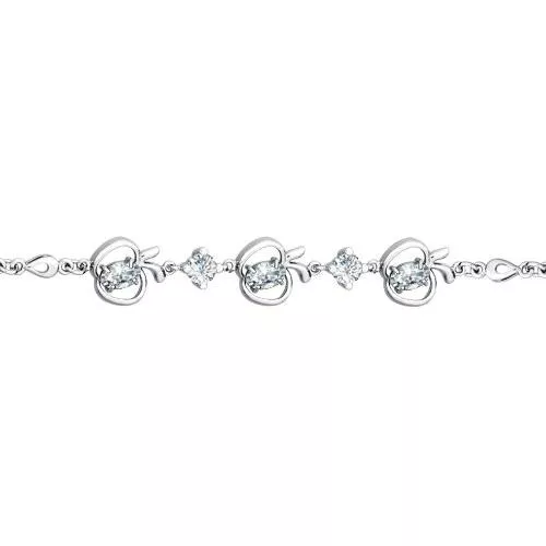 Браслет из серебра с фианитами