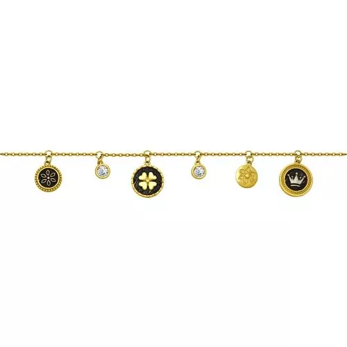 Браслет из золочёного серебра с фианитами