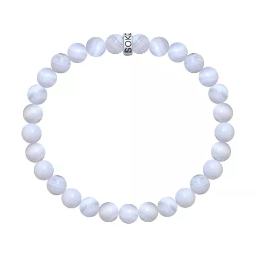 Браслет с белыми агатами