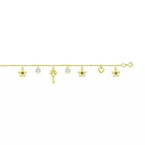 Браслет из золочёного серебра с фианитами