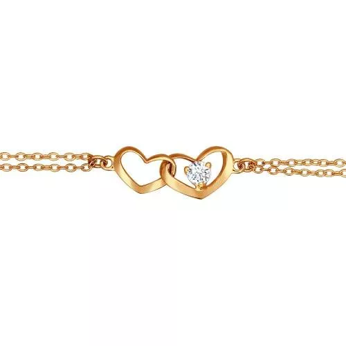 Тонкий браслет с фианитами