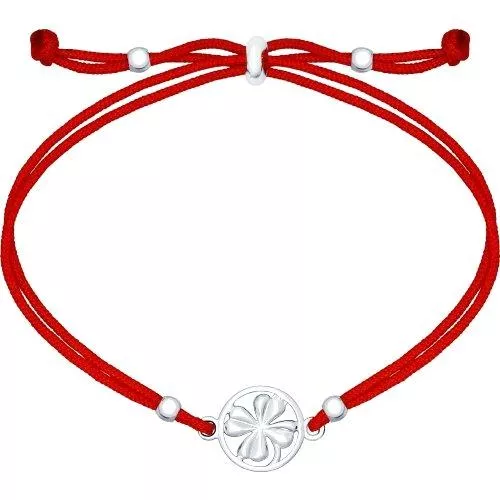 Браслет с серебром «Клевер»