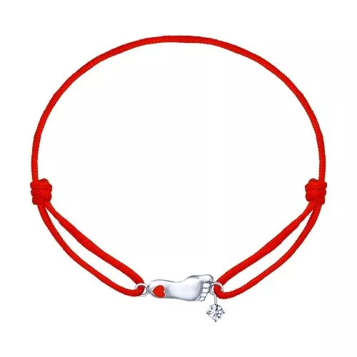 Браслет «Пяточка» с фианитом