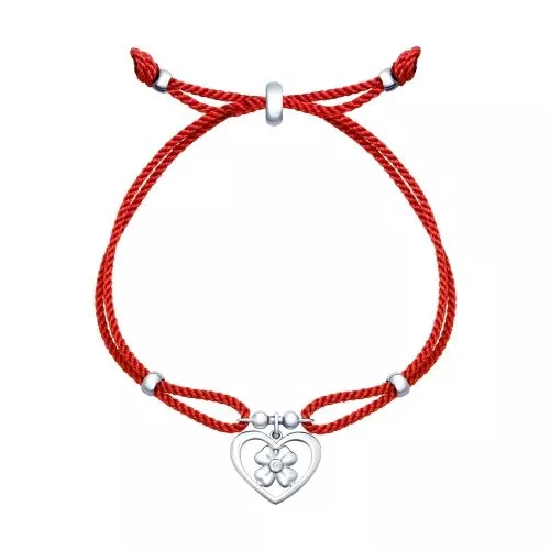 Браслет с серебром «Сердце»