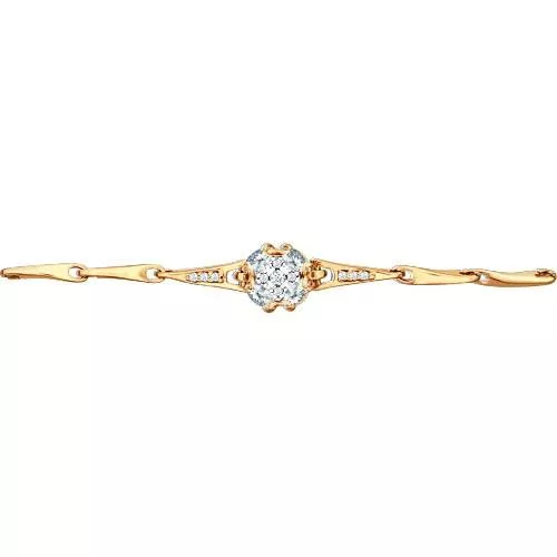 Браслет из золочёного серебра с фианитами