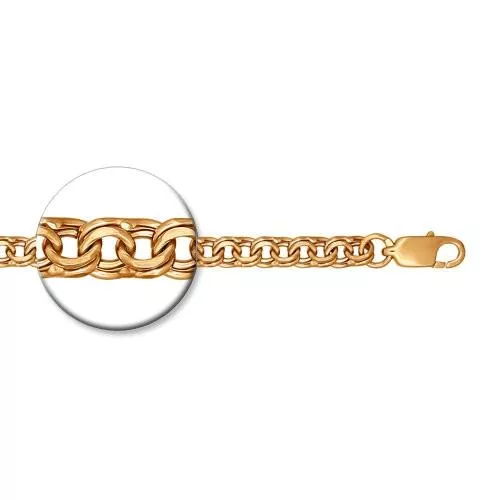 Браслет из золочёного серебра с алмазной гранью