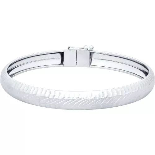 Браслет жёсткий из серебра с алмазной гранью