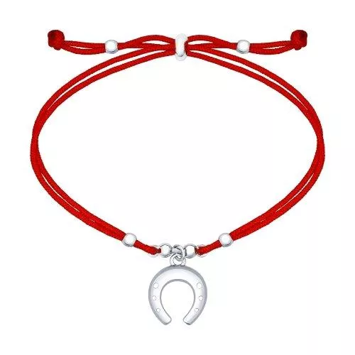 Браслет с серебряной подвеской-подковой