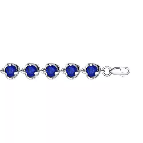 Браслет из серебра с синими фианитами