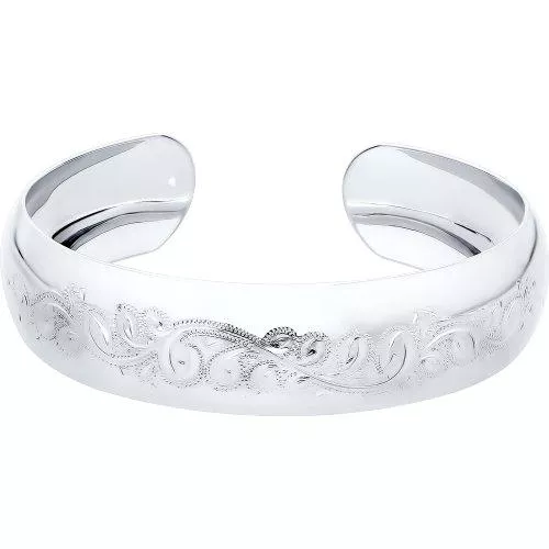 Браслет жёсткий из серебра с гравировкой