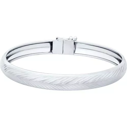 Браслет жёсткий из серебра с алмазной гранью