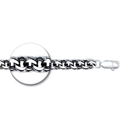 Браслет из чернёного серебра с алмазной гранью