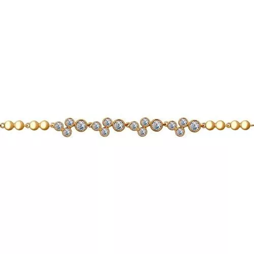 Браслет из золочёного серебра с фианитами