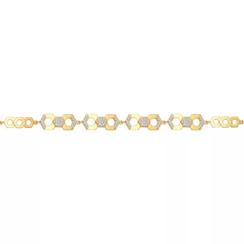 Браслет из золочёного серебра с фианитами