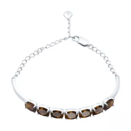 Браслет из серебра с раухтопазами