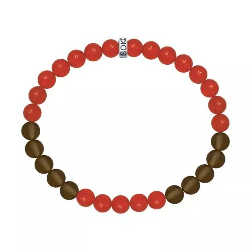 Браслет с серебром и агатами