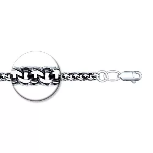 Браслет из чернёного серебра с алмазной гранью