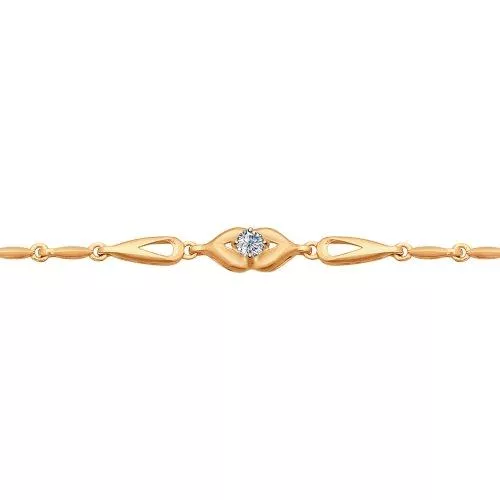 Браслет из золочёного серебра с фианитом